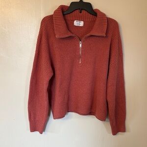 Old Navy Rust Color Half-Zip Pullover Sweater - Size Large